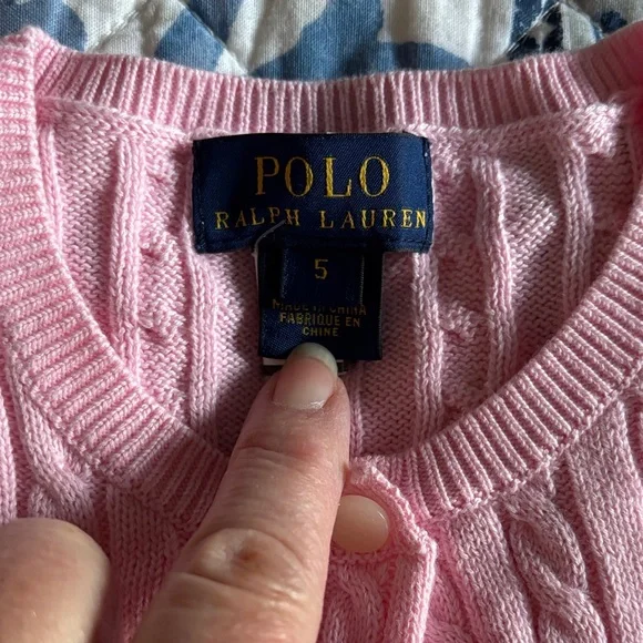 Ralph Lauren Light Pink Cable Knit Sweater Sz5 cotton - Picture 7 of 17
